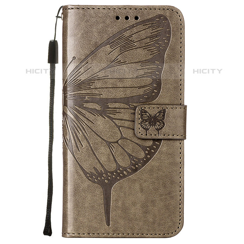 Funda de Cuero Cartera con Soporte Mariposa Carcasa L10 para Apple iPhone 15 Pro Gris Oscuro