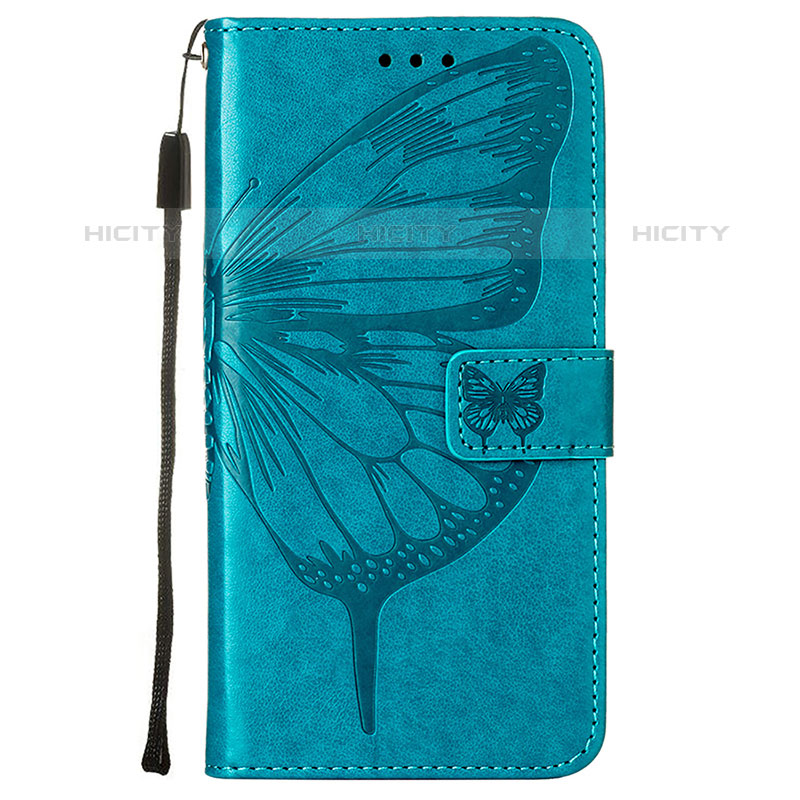 Funda de Cuero Cartera con Soporte Mariposa Carcasa L10 para Apple iPhone 15 Pro Max Azul