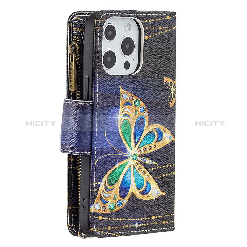 Funda de Cuero Cartera con Soporte Mariposa Carcasa para Apple iPhone 14 Pro Max Multicolor