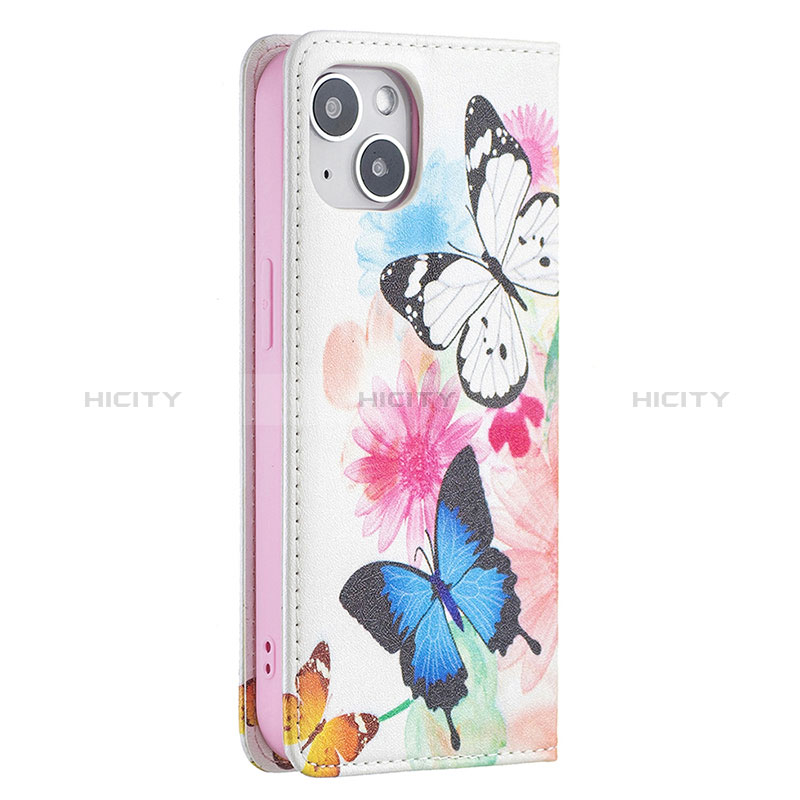 Funda de Cuero Cartera con Soporte Mariposa Carcasa para Apple iPhone 15 Plus Rosa