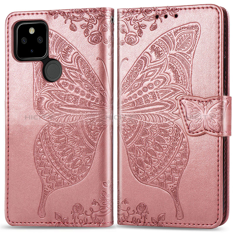 Funda de Cuero Cartera con Soporte Mariposa Carcasa para Google Pixel 5 XL 5G