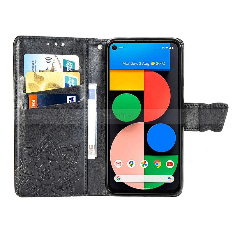 Funda de Cuero Cartera con Soporte Mariposa Carcasa para Google Pixel 5 XL 5G