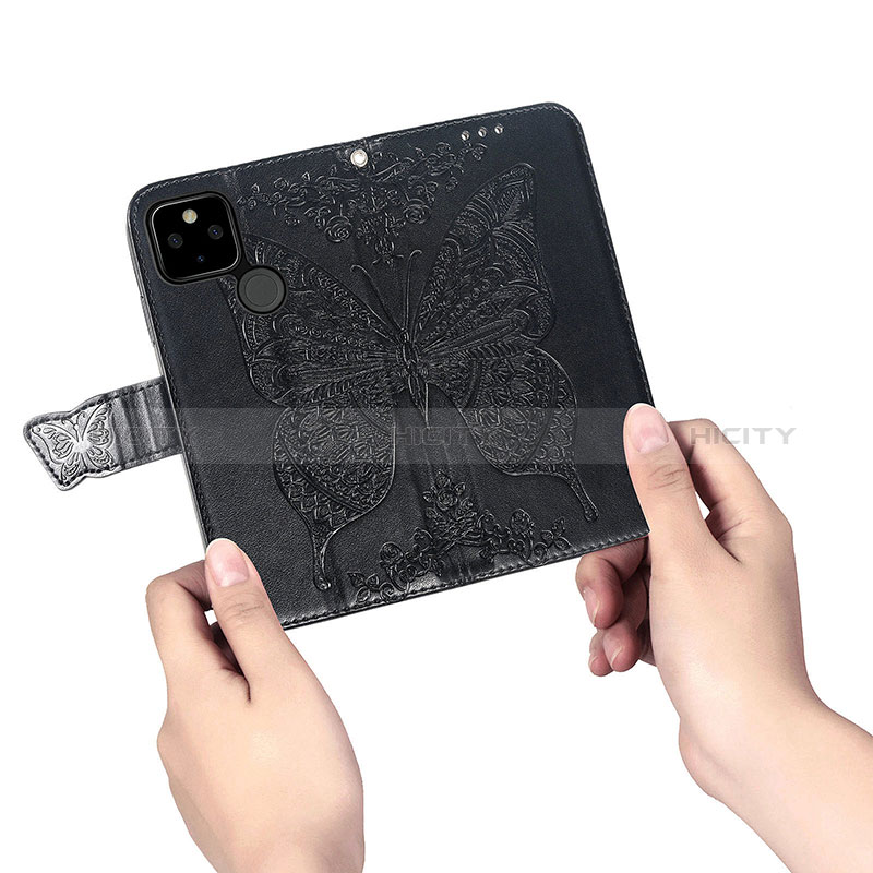 Funda de Cuero Cartera con Soporte Mariposa Carcasa para Google Pixel 5a 5G