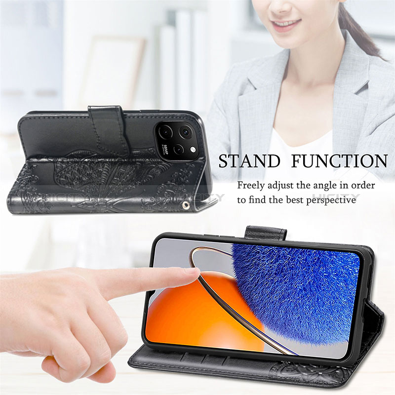 Funda de Cuero Cartera con Soporte Mariposa Carcasa para Huawei Enjoy 50z