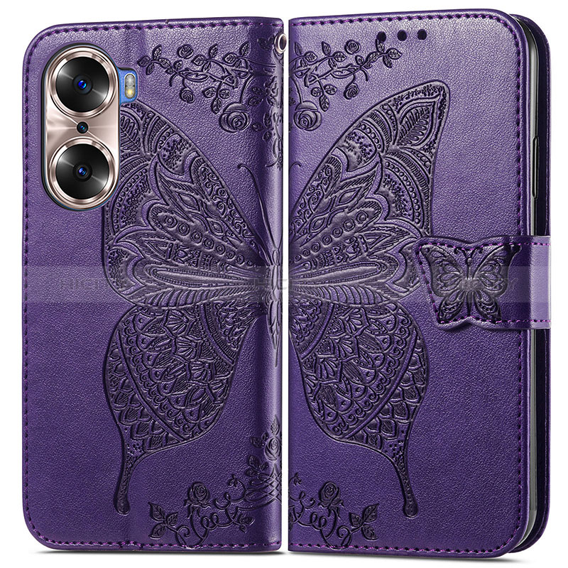 Funda de Cuero Cartera con Soporte Mariposa Carcasa para Huawei Honor 60 Pro 5G