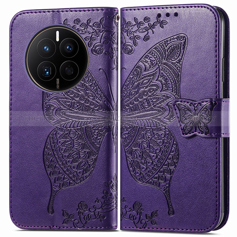 Funda de Cuero Cartera con Soporte Mariposa Carcasa para Huawei Mate 50E