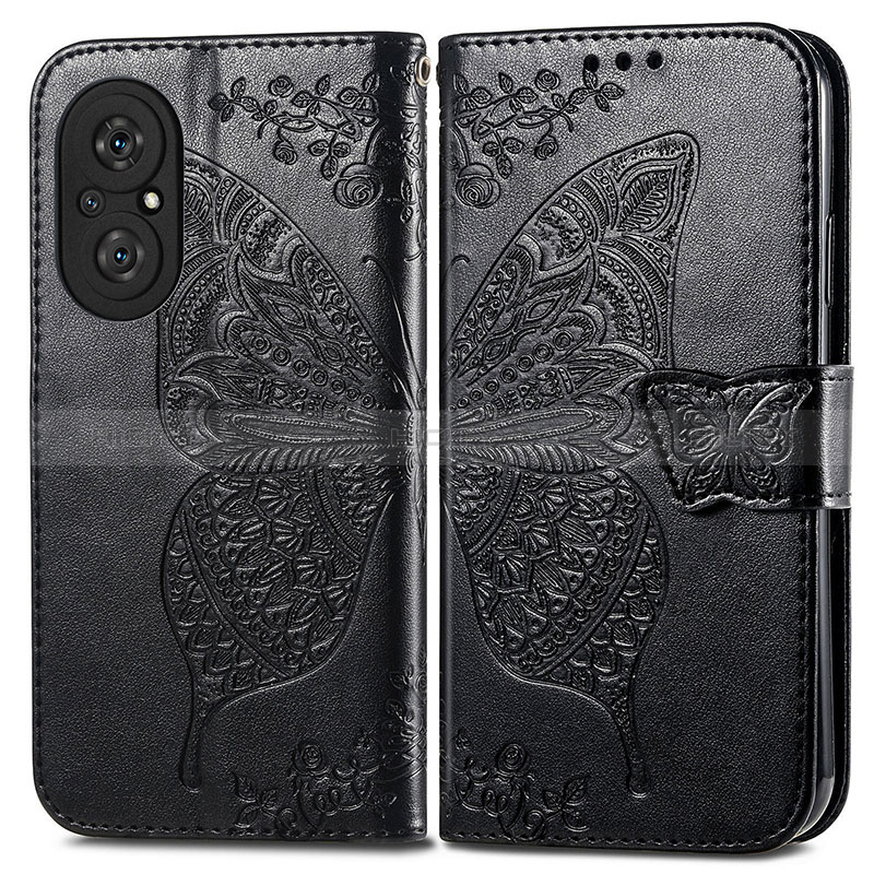 Funda de Cuero Cartera con Soporte Mariposa Carcasa para Huawei Nova 9 SE Negro