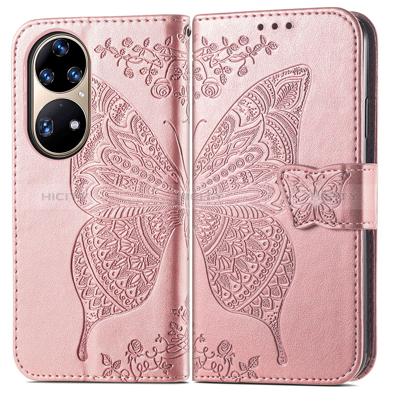 Funda de Cuero Cartera con Soporte Mariposa Carcasa para Huawei P50