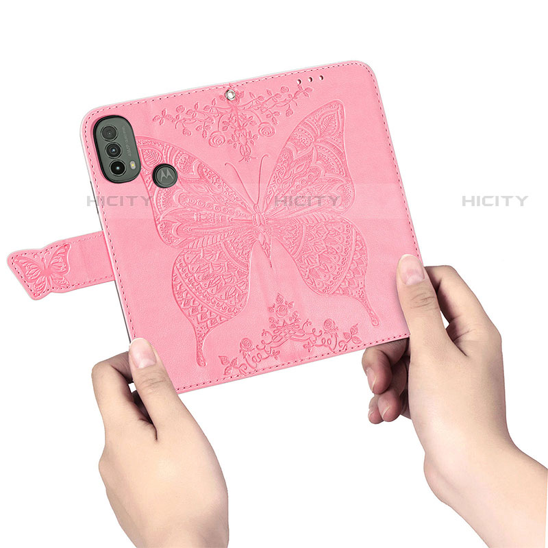 Funda de Cuero Cartera con Soporte Mariposa Carcasa para Motorola Moto E20