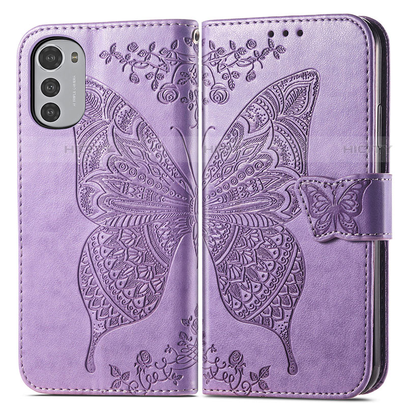 Funda de Cuero Cartera con Soporte Mariposa Carcasa para Motorola Moto E32s