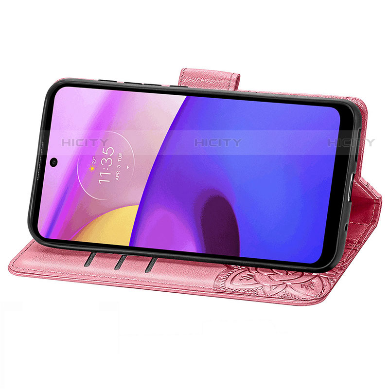 Funda de Cuero Cartera con Soporte Mariposa Carcasa para Motorola Moto E40