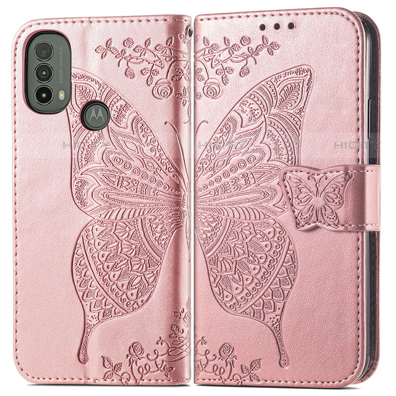 Funda de Cuero Cartera con Soporte Mariposa Carcasa para Motorola Moto E40