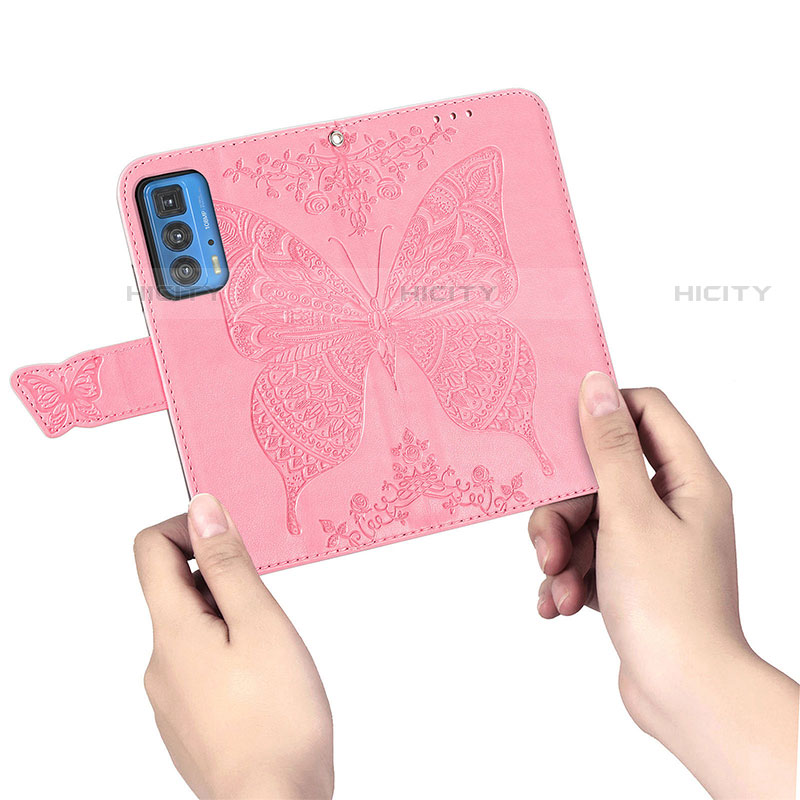 Funda de Cuero Cartera con Soporte Mariposa Carcasa para Motorola Moto Edge 20 Pro 5G