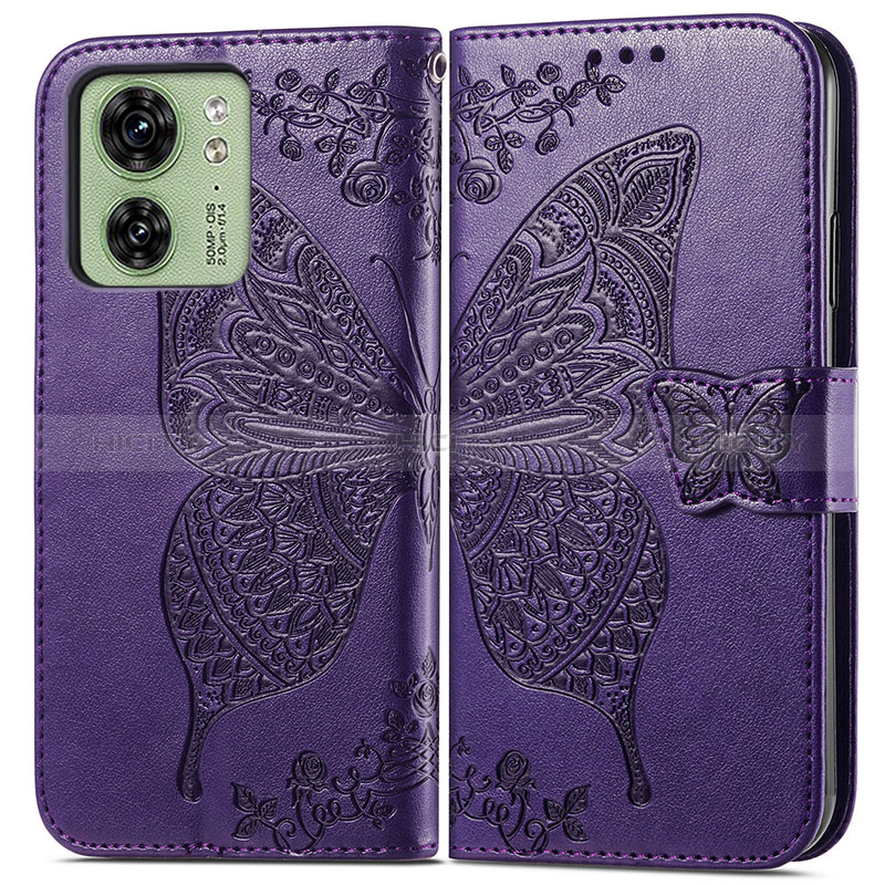 Funda de Cuero Cartera con Soporte Mariposa Carcasa para Motorola Moto Edge (2023) 5G