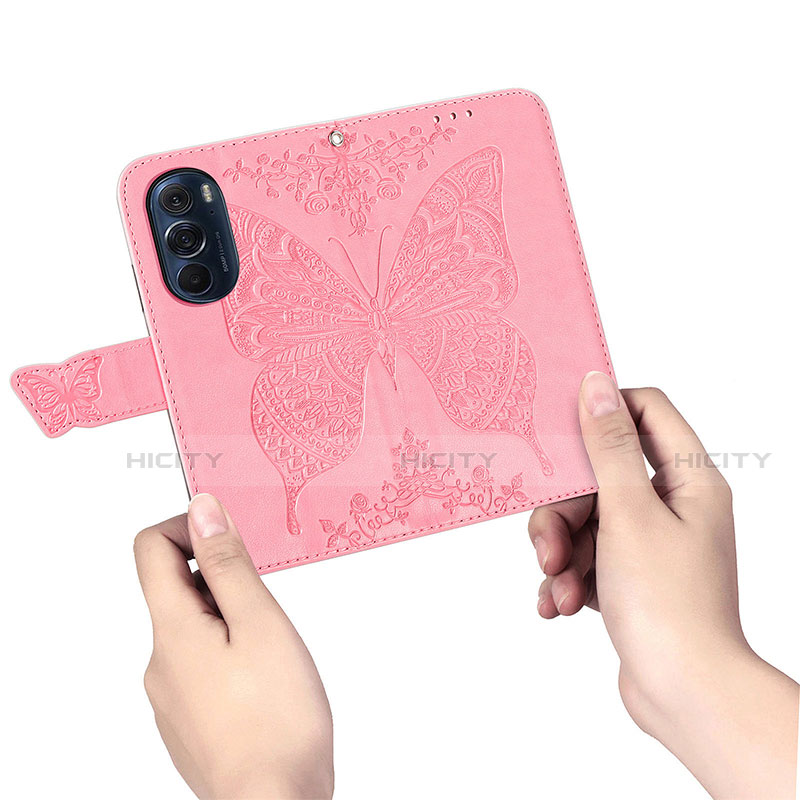 Funda de Cuero Cartera con Soporte Mariposa Carcasa para Motorola Moto Edge 30 Pro 5G