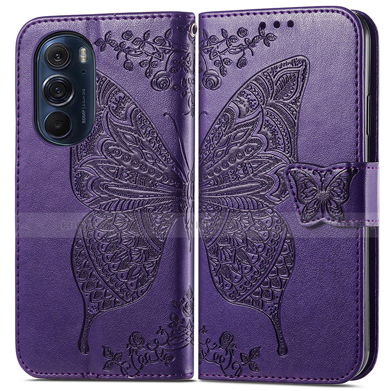 Funda de Cuero Cartera con Soporte Mariposa Carcasa para Motorola Moto Edge 30 Pro 5G