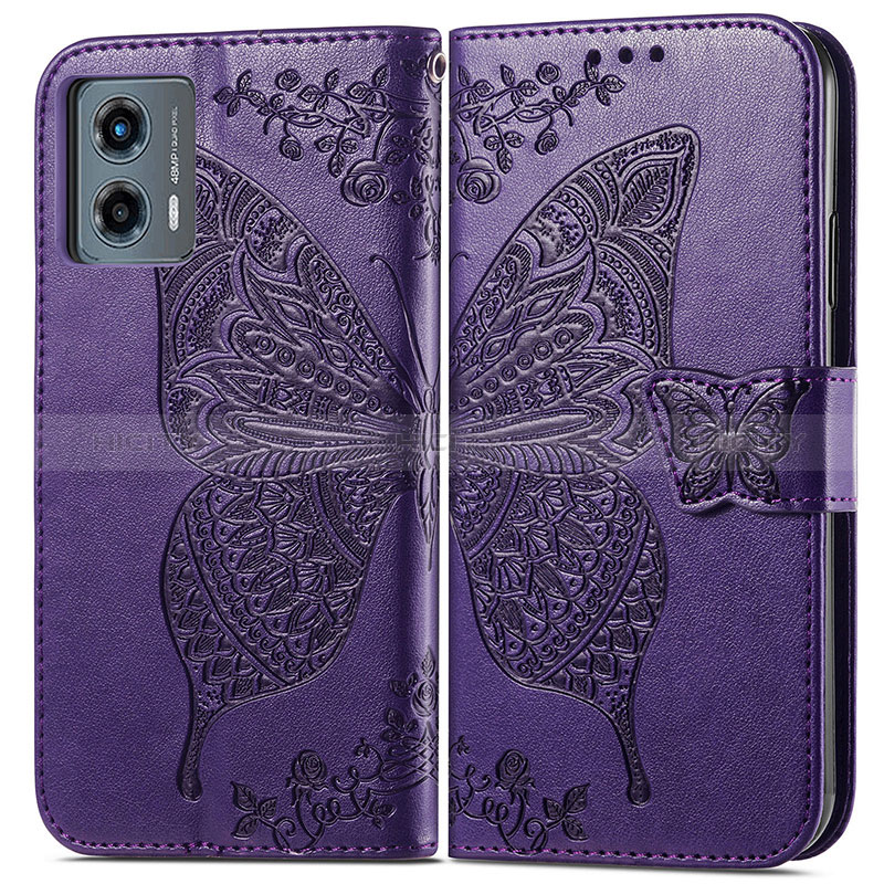 Funda de Cuero Cartera con Soporte Mariposa Carcasa para Motorola Moto G 5G (2023)