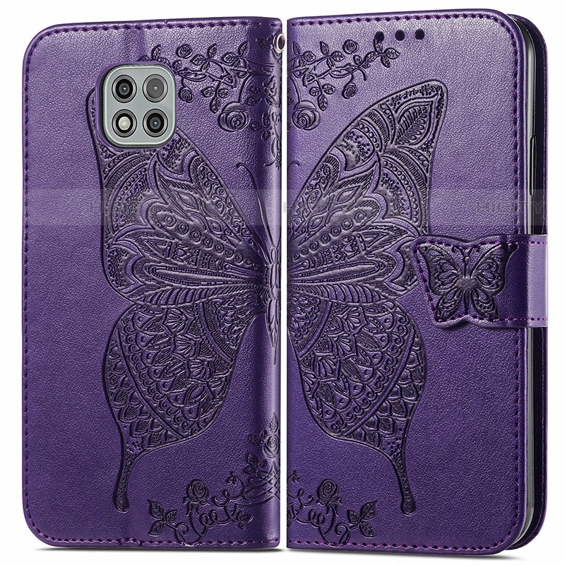 Funda de Cuero Cartera con Soporte Mariposa Carcasa para Motorola Moto G Power (2021)