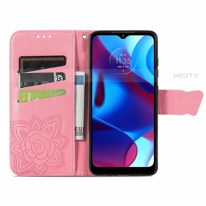 Funda de Cuero Cartera con Soporte Mariposa Carcasa para Motorola Moto G Pure