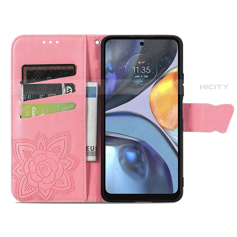 Funda de Cuero Cartera con Soporte Mariposa Carcasa para Motorola Moto G22