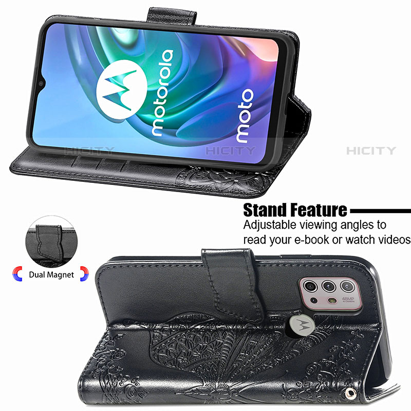 Funda de Cuero Cartera con Soporte Mariposa Carcasa para Motorola Moto G30