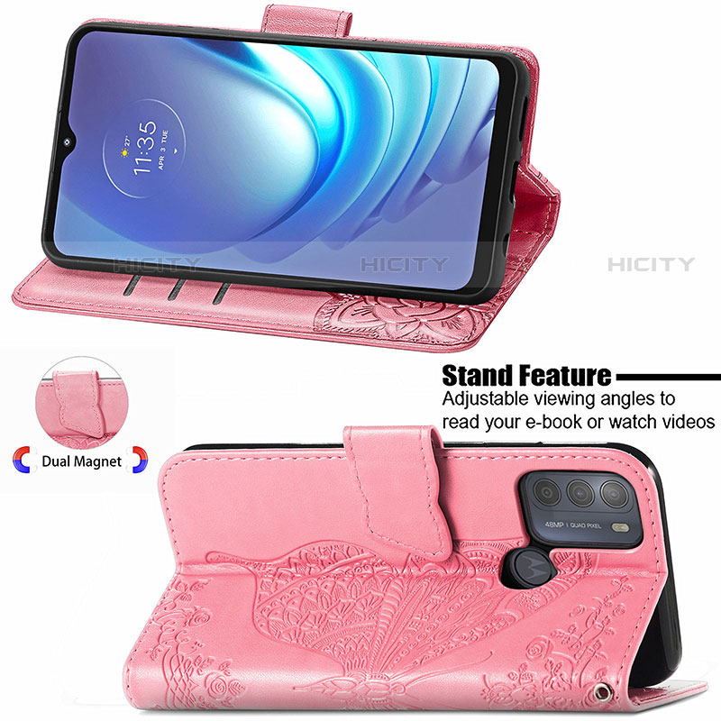 Funda de Cuero Cartera con Soporte Mariposa Carcasa para Motorola Moto G50