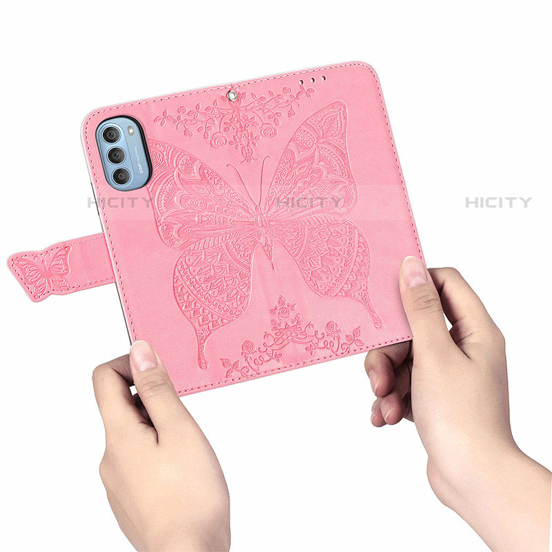 Funda de Cuero Cartera con Soporte Mariposa Carcasa para Motorola Moto G51 5G