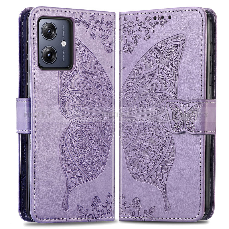 Funda de Cuero Cartera con Soporte Mariposa Carcasa para Motorola Moto G54 5G