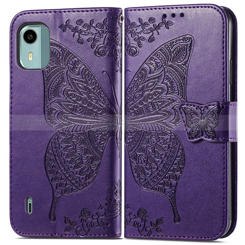 Funda de Cuero Cartera con Soporte Mariposa Carcasa para Nokia C12