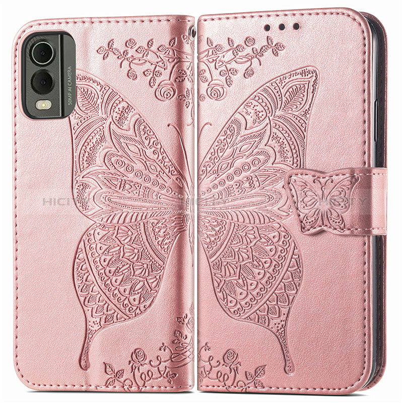 Funda de Cuero Cartera con Soporte Mariposa Carcasa para Nokia C210