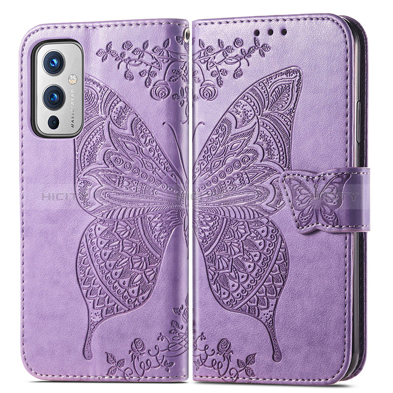 Funda de Cuero Cartera con Soporte Mariposa Carcasa para OnePlus 9 5G