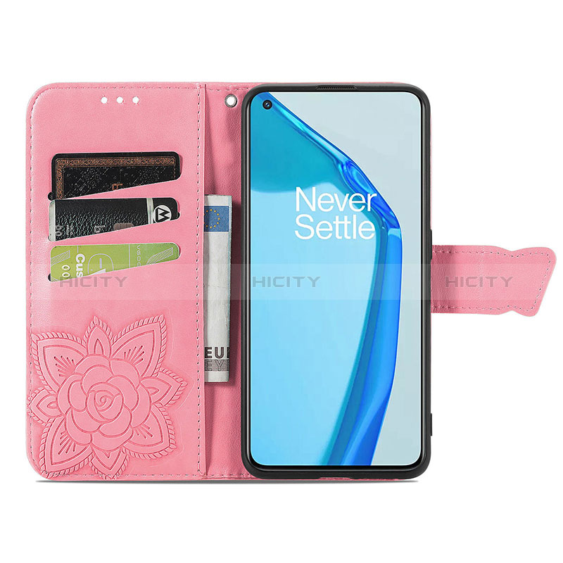 Funda de Cuero Cartera con Soporte Mariposa Carcasa para OnePlus 9R 5G