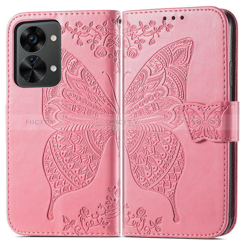 Funda de Cuero Cartera con Soporte Mariposa Carcasa para OnePlus Nord 2T 5G