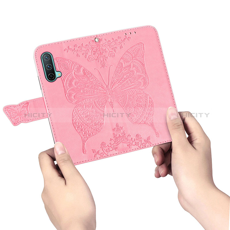 Funda de Cuero Cartera con Soporte Mariposa Carcasa para OnePlus Nord CE 5G