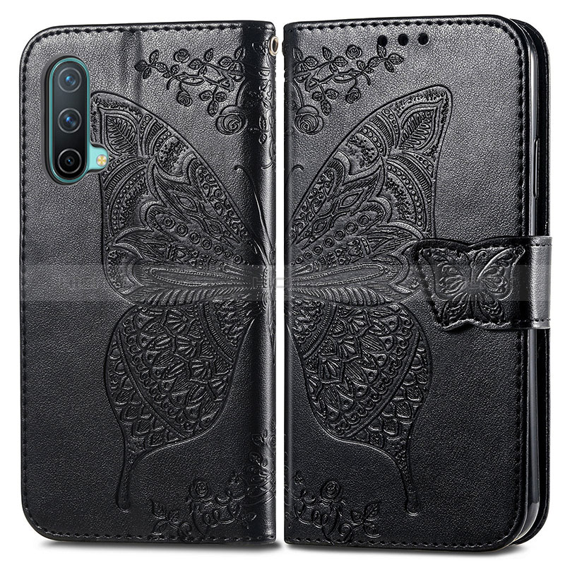 Funda de Cuero Cartera con Soporte Mariposa Carcasa para OnePlus Nord CE 5G