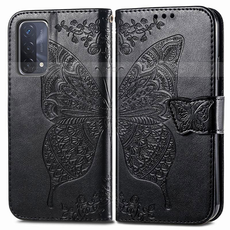 Funda de Cuero Cartera con Soporte Mariposa Carcasa para OnePlus Nord N200 5G Negro