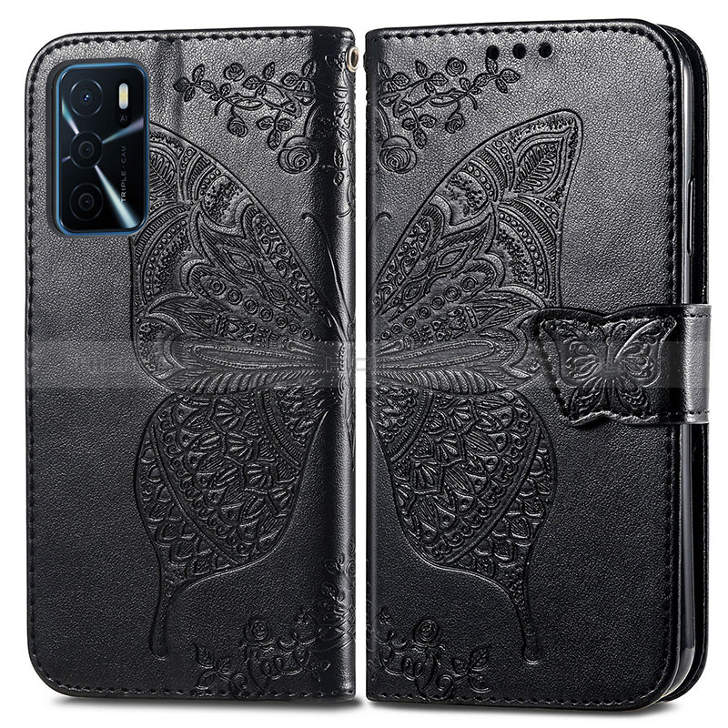 Funda de Cuero Cartera con Soporte Mariposa Carcasa para Oppo A16