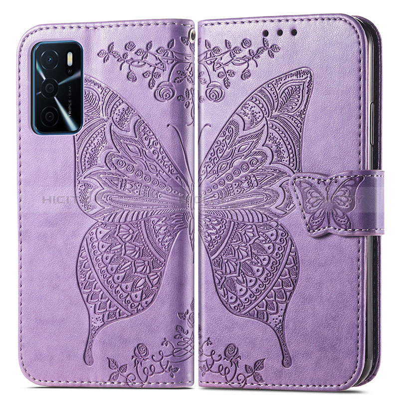 Funda de Cuero Cartera con Soporte Mariposa Carcasa para Oppo A16