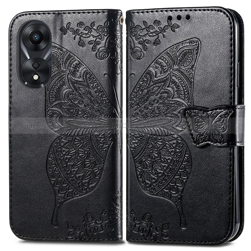 Funda de Cuero Cartera con Soporte Mariposa Carcasa para Oppo A18