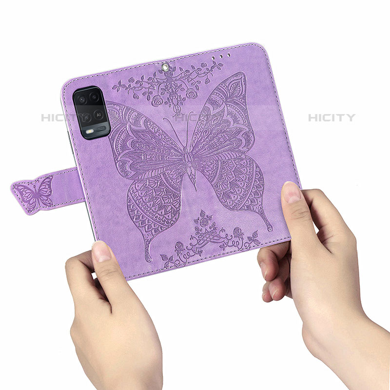 Funda de Cuero Cartera con Soporte Mariposa Carcasa para Oppo A54 4G