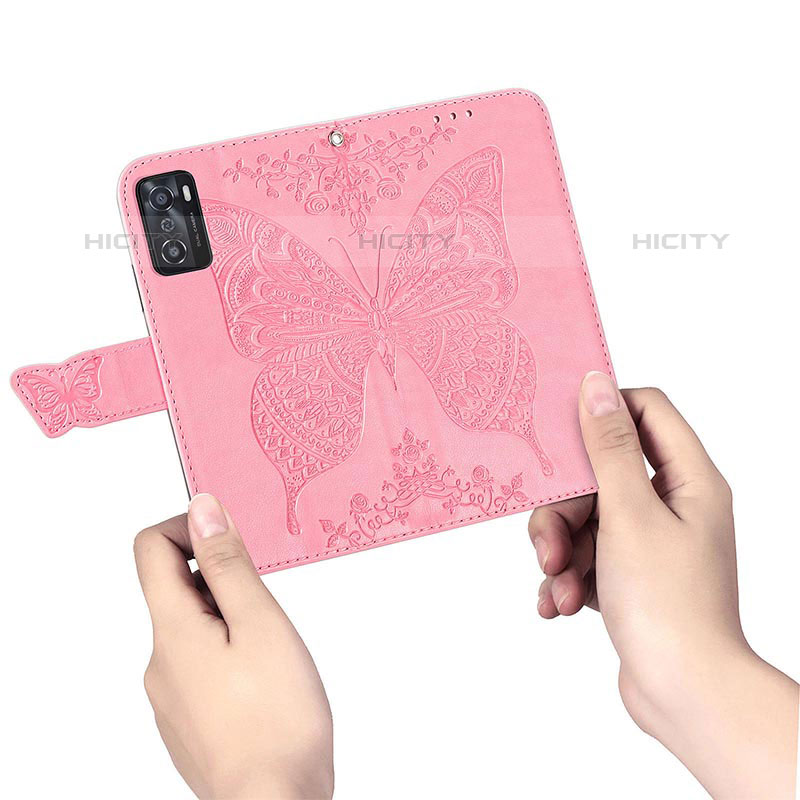 Funda de Cuero Cartera con Soporte Mariposa Carcasa para Oppo A55S 5G