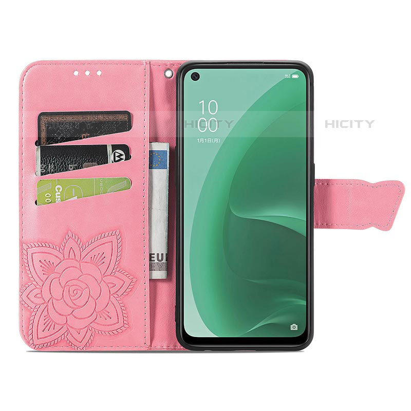 Funda de Cuero Cartera con Soporte Mariposa Carcasa para Oppo A55S 5G