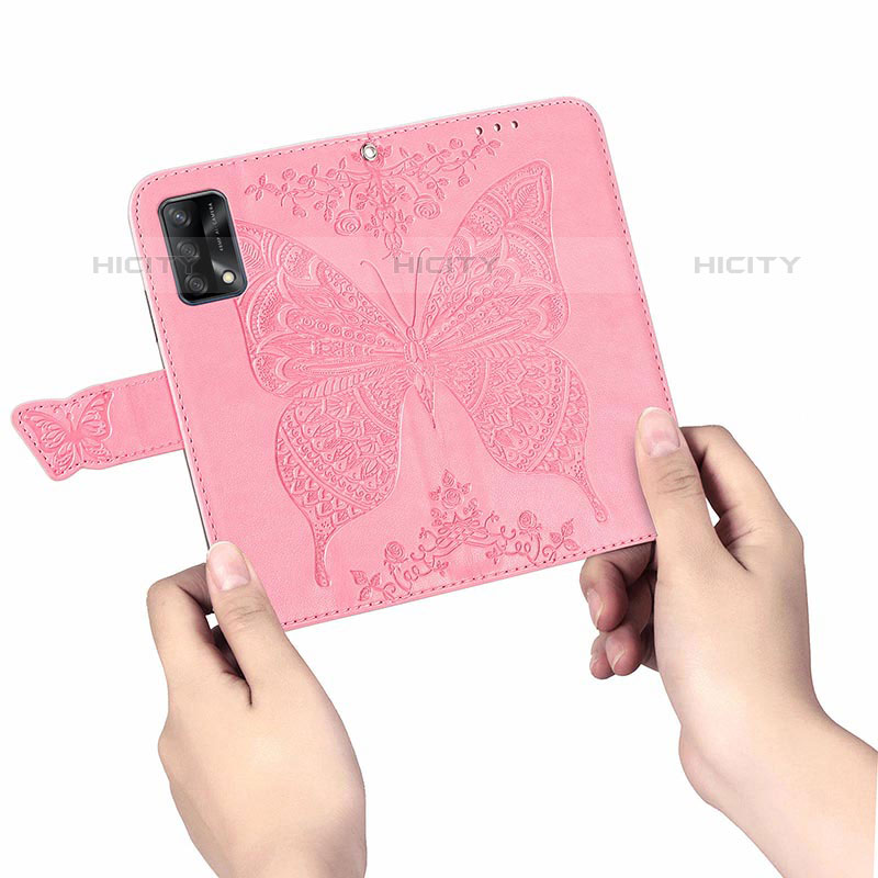 Funda de Cuero Cartera con Soporte Mariposa Carcasa para Oppo A74 4G