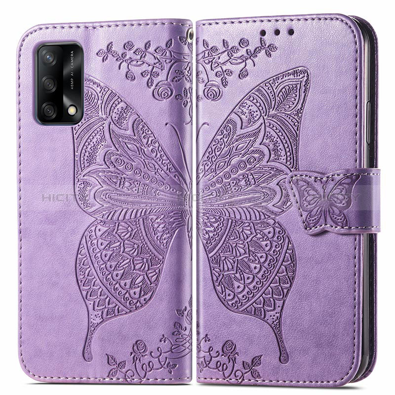 Funda de Cuero Cartera con Soporte Mariposa Carcasa para Oppo F19s