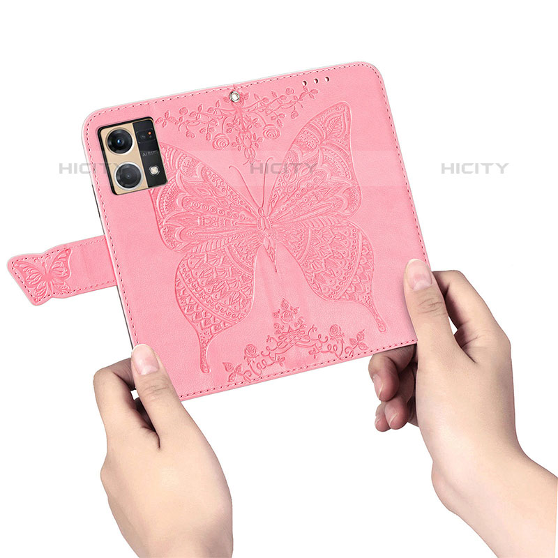 Funda de Cuero Cartera con Soporte Mariposa Carcasa para Oppo F21s Pro 4G