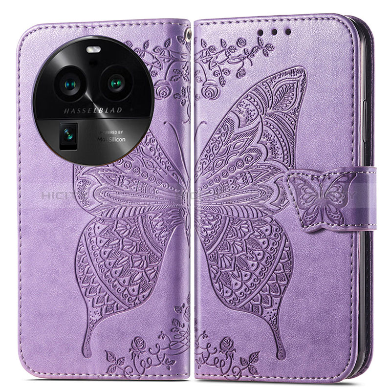 Funda de Cuero Cartera con Soporte Mariposa Carcasa para Oppo Find X6 Pro 5G