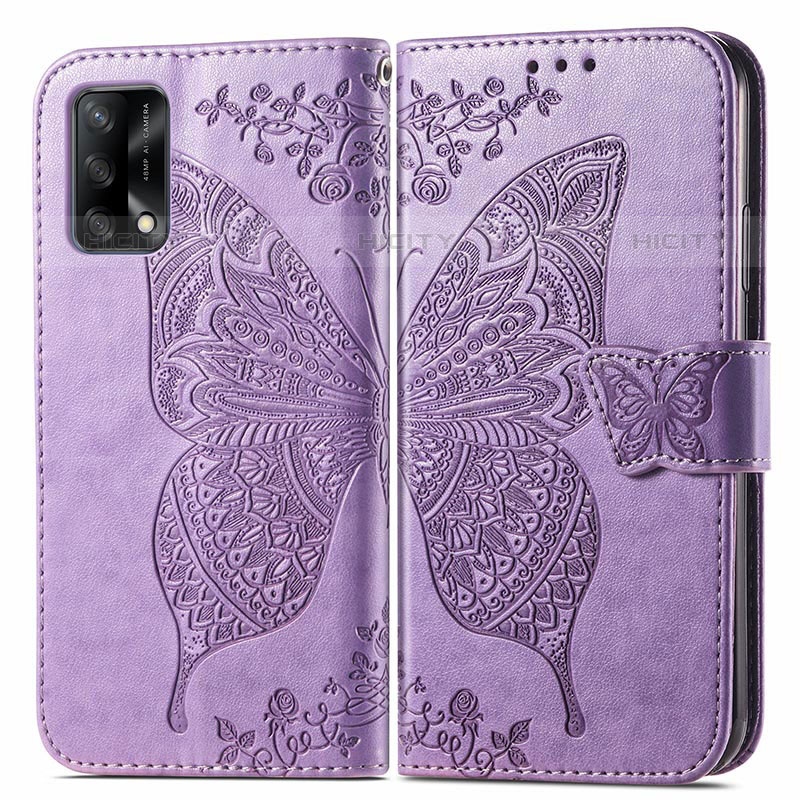 Funda de Cuero Cartera con Soporte Mariposa Carcasa para Oppo Reno6 Lite