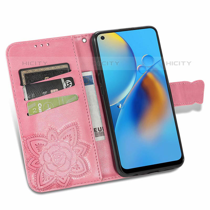 Funda de Cuero Cartera con Soporte Mariposa Carcasa para Oppo Reno6 Lite