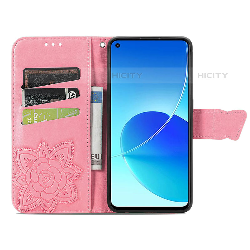 Funda de Cuero Cartera con Soporte Mariposa Carcasa para Oppo Reno6 Z 5G