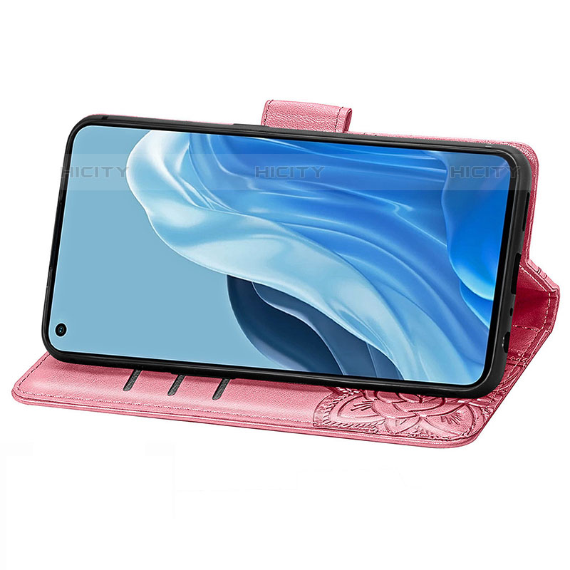 Funda de Cuero Cartera con Soporte Mariposa Carcasa para Oppo Reno7 Pro 5G